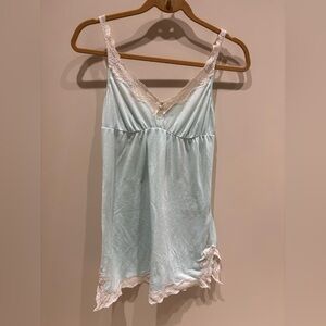 Eberjey Lace Trim Sleepwear nightie nightgown Light Blue S